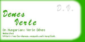 denes verle business card