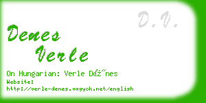 denes verle business card